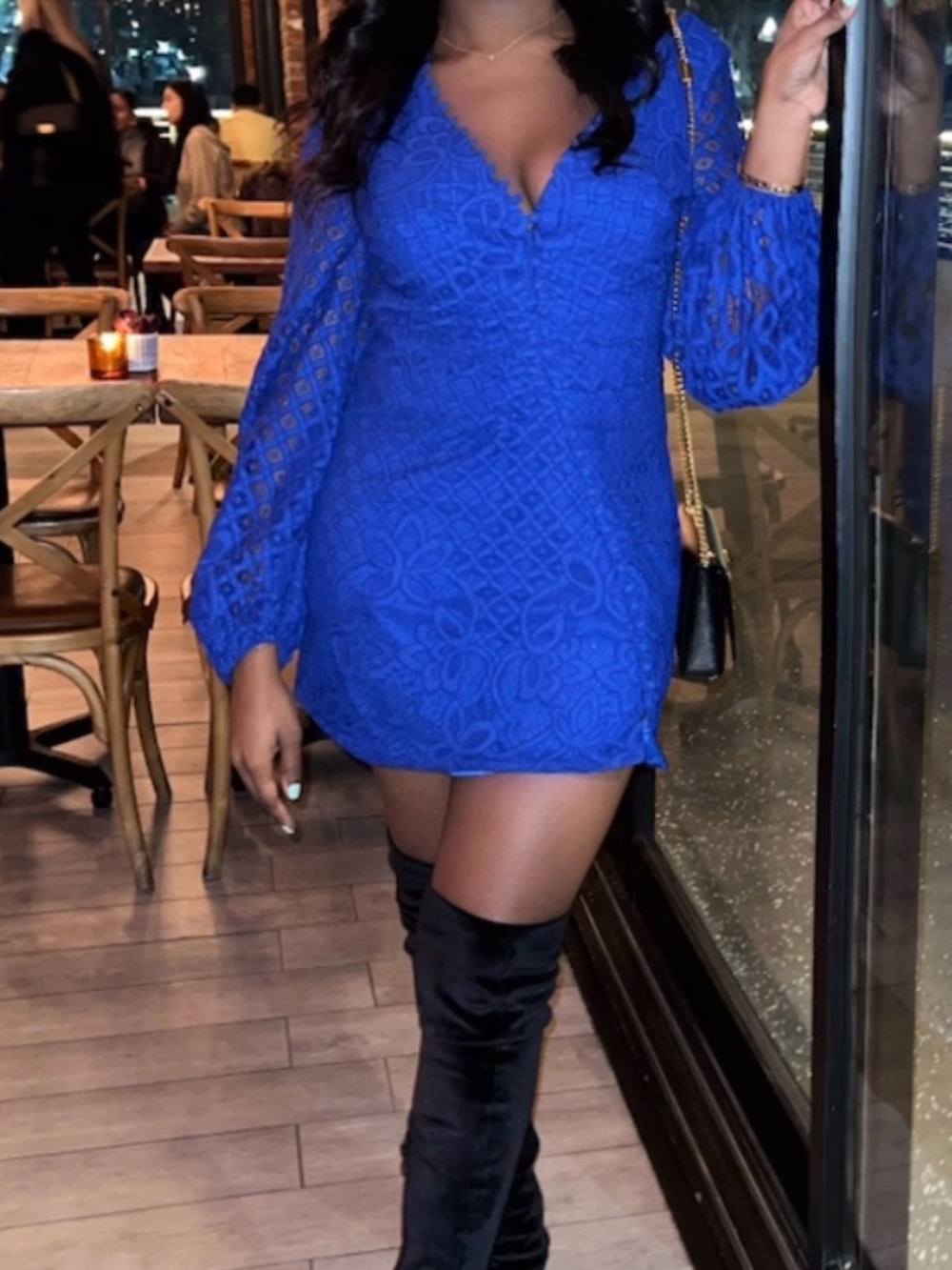 Bardot Royal Blue Lace Mini Dress